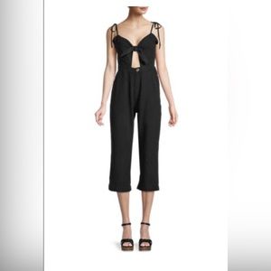 DL1961 Hepburn Tie-Front Jumpsuit NWT xsmall black